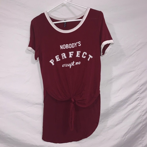 Maroon crop top tie up shirt by electric pink - Picture 5 of 8